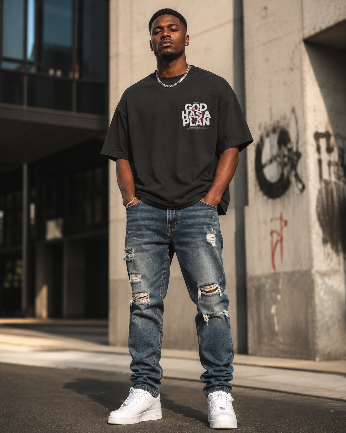 God Has a Plan Oversized Tee